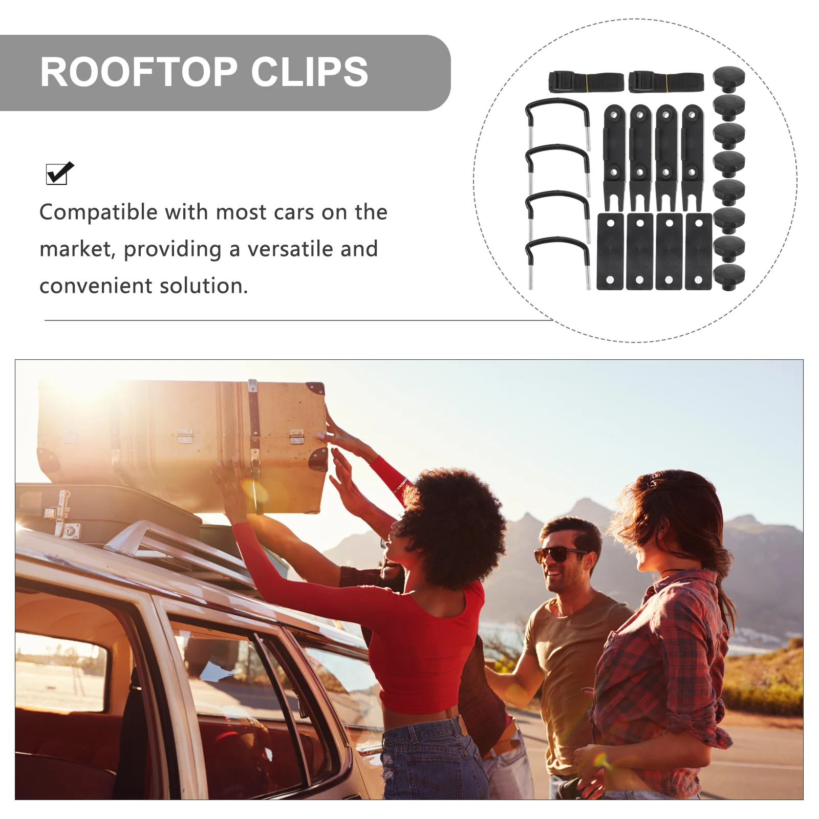 Car Gadgets Mounting Fitting Rooftop Cargo Carrier Bolts Rack The Clips Luggage Accessories Metal Installation Accessory Flat