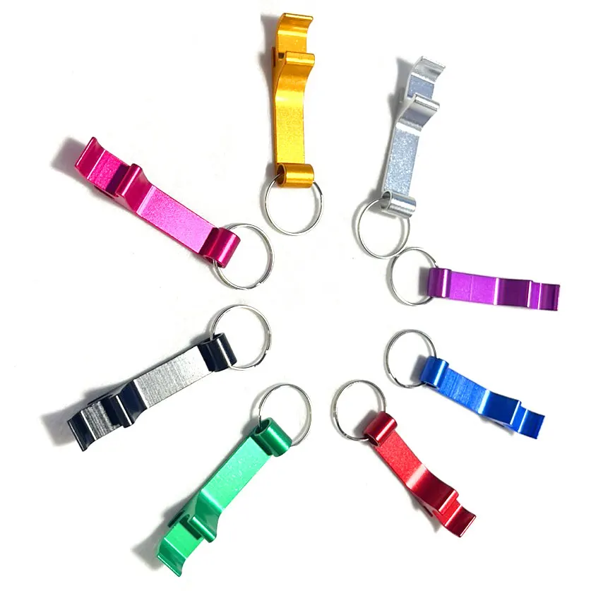 Ouvre-bouteille coloré porte-clés chaîne Portable en métal Mini ouvre-boîte de bière ouvre-bouteille de bière faveur de fête de mariage cadeaux accessoire