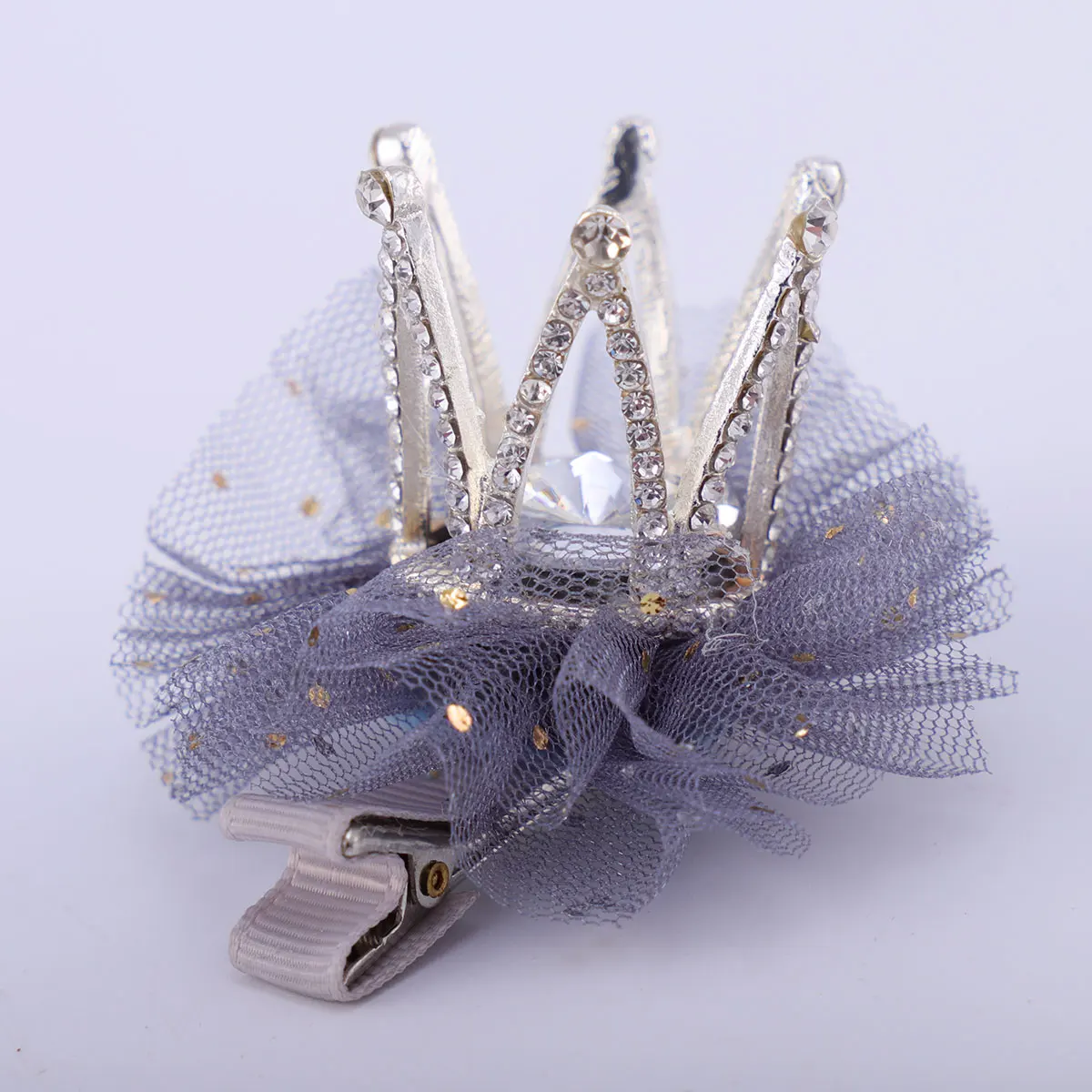 

2pcs Crown Hairpin Pcs Kids Clips Hair For Girls Pink Mesh Clip Kids Hair Clips Girls Princess Birthday Child Stage Daily