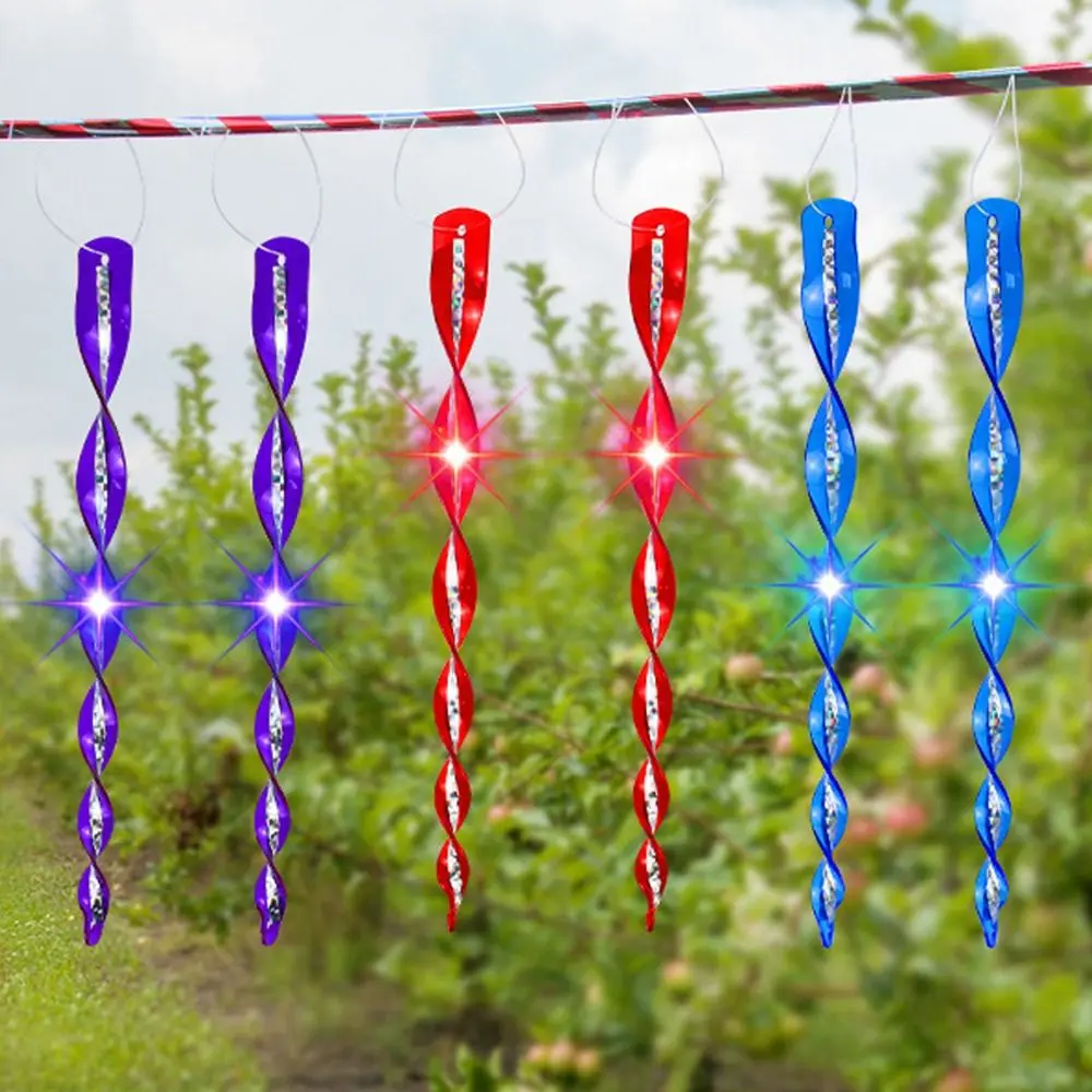 10pcs 360 Degree Rotation Bird Repellent Rods Waterproof Reflective Wind Spiral Bird Deterrent Rod 30CM Length Plastic