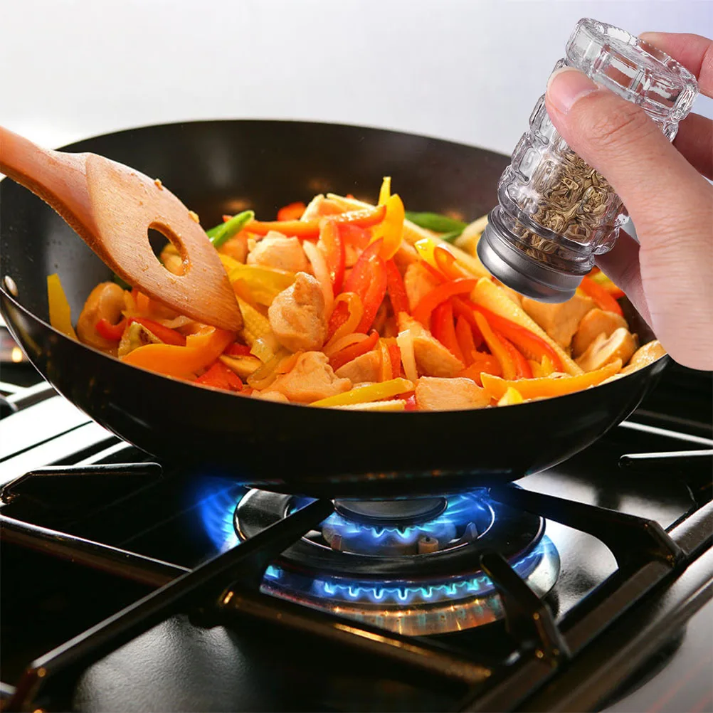 

2Pcs Glass Salt and Pepper Shakers Cylindrical Transparent Seasoning Bottles Kitchen Spice Jars Reusable Set