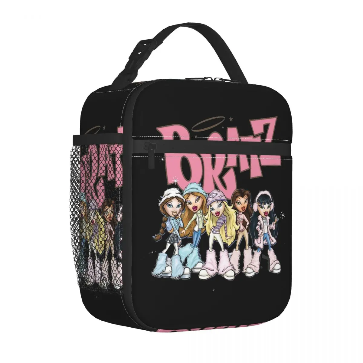 Bratz Rock Angelz Portable Lunch Boxes for Women Multifunction Japanese Anime Cartoon Thermal Cooler Food Insulated Lunch Bag