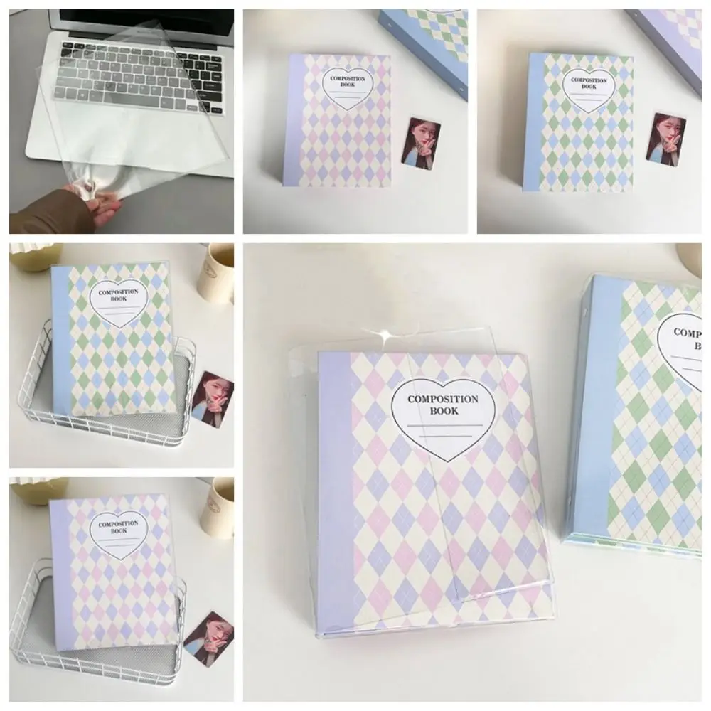 Cardboard Colorful Idol Photo Album Inside Page Album Shell Book Jacket Baffle Rhombus Cream Loose-Leaf Small Card Storage
