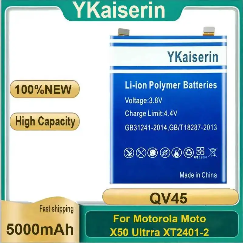 QV45 High Performance Mobile Phone Battery For Motorola Moto X50 Ultrra XT2401-2 Robust 5000mAh warranty + tracking number