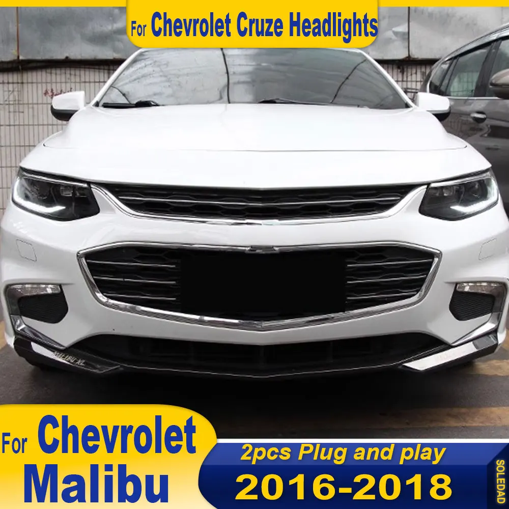 

Автомобильные фары для Chevrolet Malibu XL LT, 2016-2018, передние фары, сменные светодиодные DRL, новый стиль, автоаксессуары