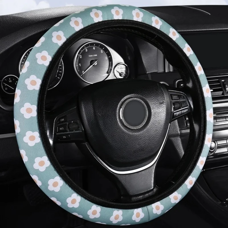 

1PC New Women Special Car Steering Wheel Cover Sweet Printing Universal No Inner Ring Handle Cover steering wheel cover