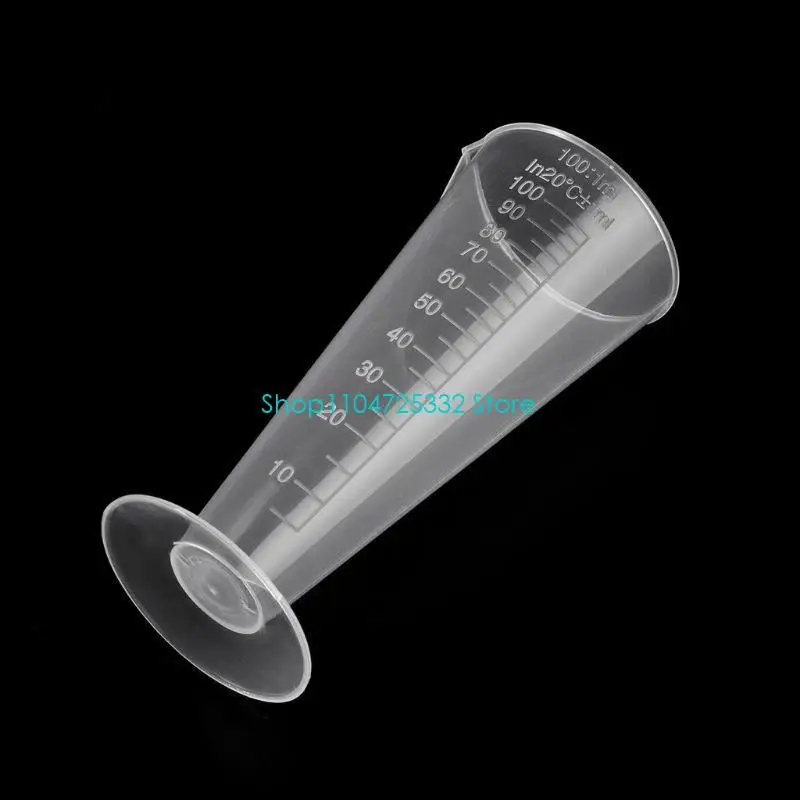 كوب خلط قياس بلاستيكي مثلثي متدرج P5EA شفاف لمطبخ المختبر