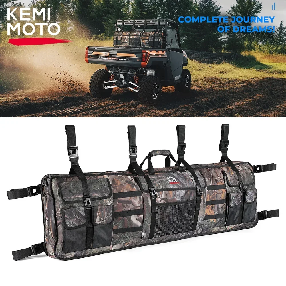 KEMIMOTO for Yamaha for Kawasaki Compatible with Polaris Ranger UTV 900D Double Gun Roll Cage Zipper Soft Storage Bag Hunting