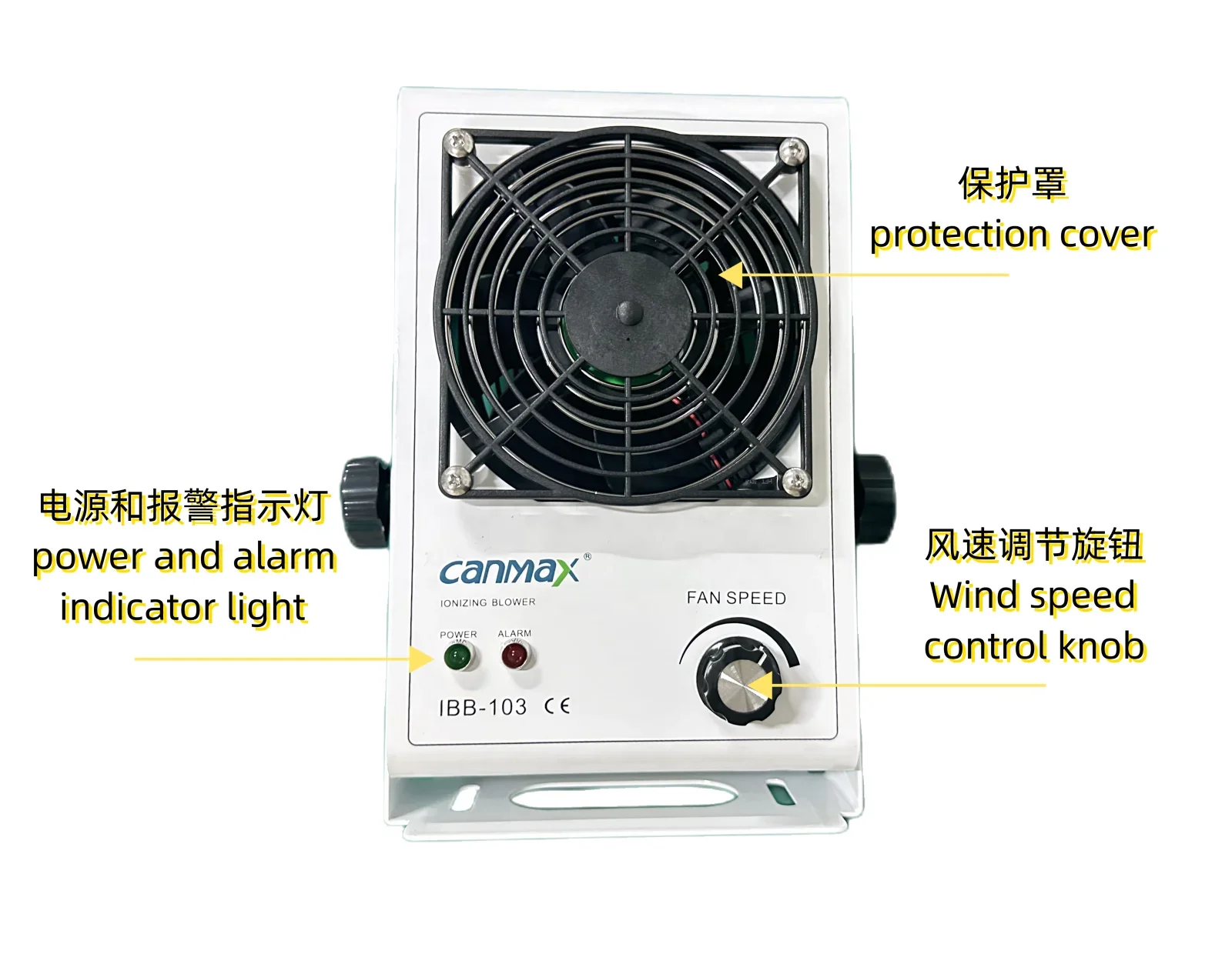 IBB-103 Electrostatic Industrial Bench Top Ionizing High Pressure Horizontal Modular Air Blower Static Cleaning Ionizer Blowerr