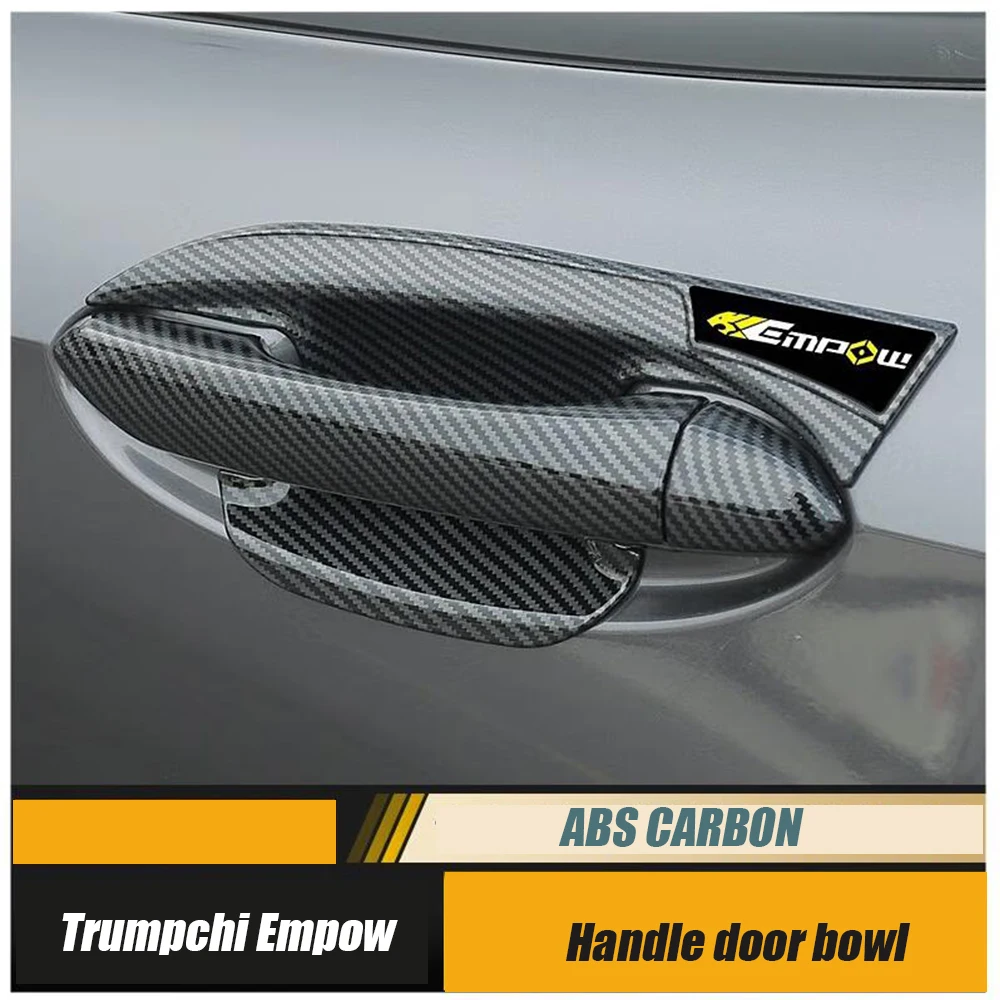 

For Trumpchi Gac Empow 2021 2022 2023 Accessories ABS Carbon Look Car Knob Protector Door Handle bowl Frame Cover Garnish Trim