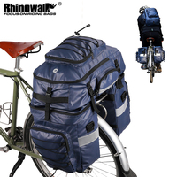 Rhinowalk Bicycle Pannier Bag Big Capacity Cycling Luggage 3 in 1 Bag Set Waterproof 65L Rear Seat Storage Bag Shoulder Backpack