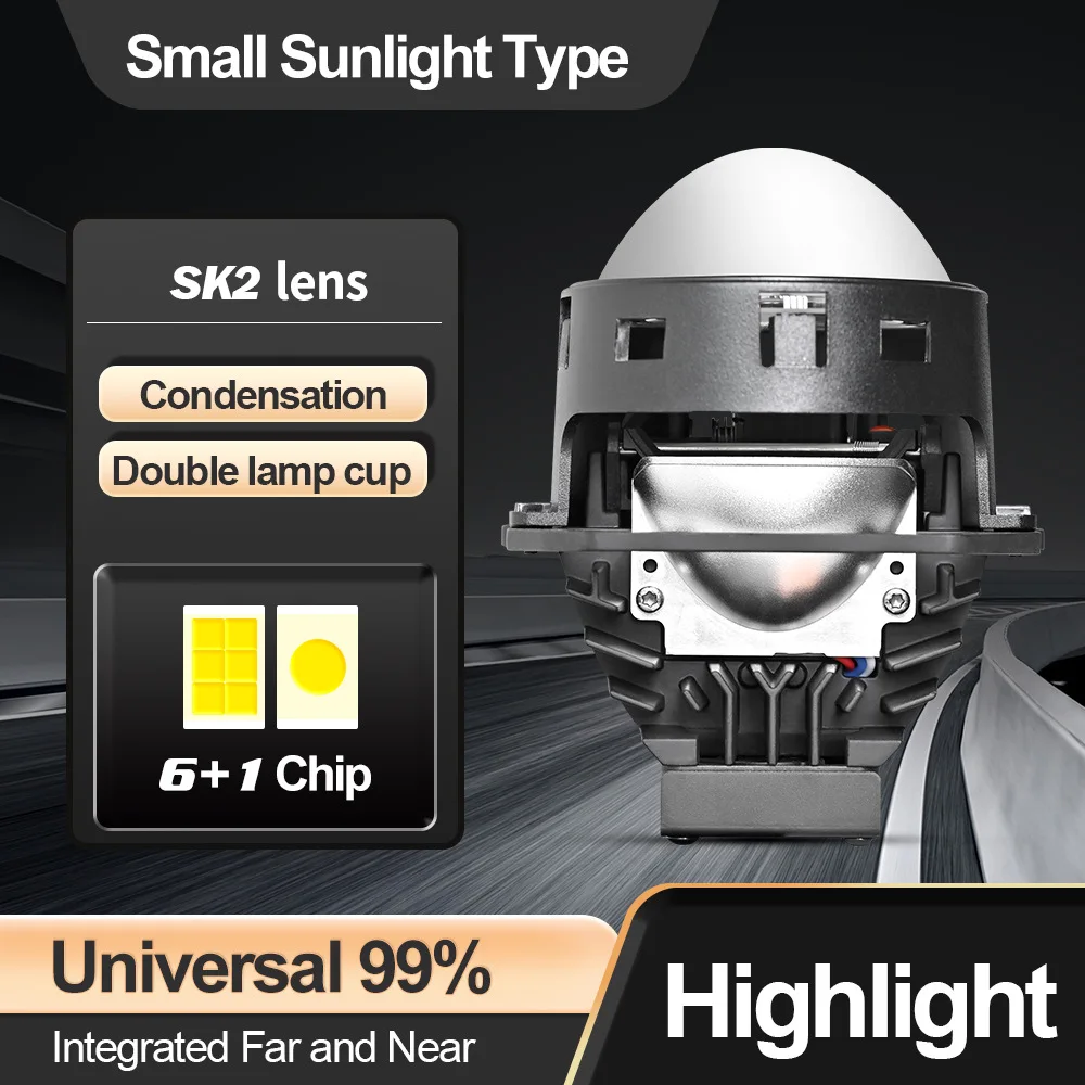 

3 Inch Bi‑LED Projector Lens Headlights Dual Beam Laser Effect 12W High Power Ultra Bright Car LED Headlamp H7 LED H4 LED