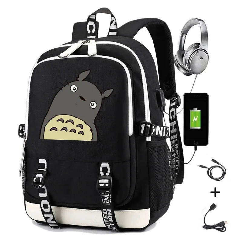 Anime Cute Backpack for Kids School Bags Student Back Pack Print Cat Football Functional Kawaii Backpack Women