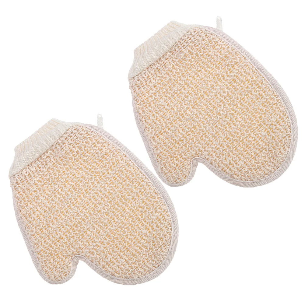 

2Pcs Exfoliating Shower Gloves for Body Dual-Sided Natural Sisal Bath Mitts for Adults Deep Clean and Smooth Skin Experience