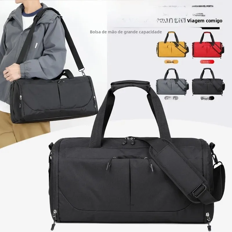 large-capacity-travel-bag-handheld-carry-on-bag-independent-shoe-compartment-sports-fitness-training-backpack-for-short-busin