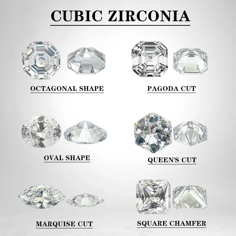 

Wholesale Cubic Zirconia No Certificate multiple Cut D color Combination link Charms Beads for Diy Advanced Jewelry Making