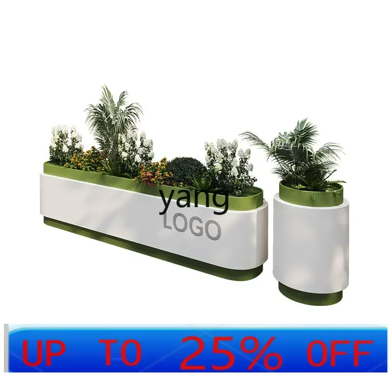 

LTT outdoor galvanized sheet flower box combination courtyard outer pendulum fence flower bed