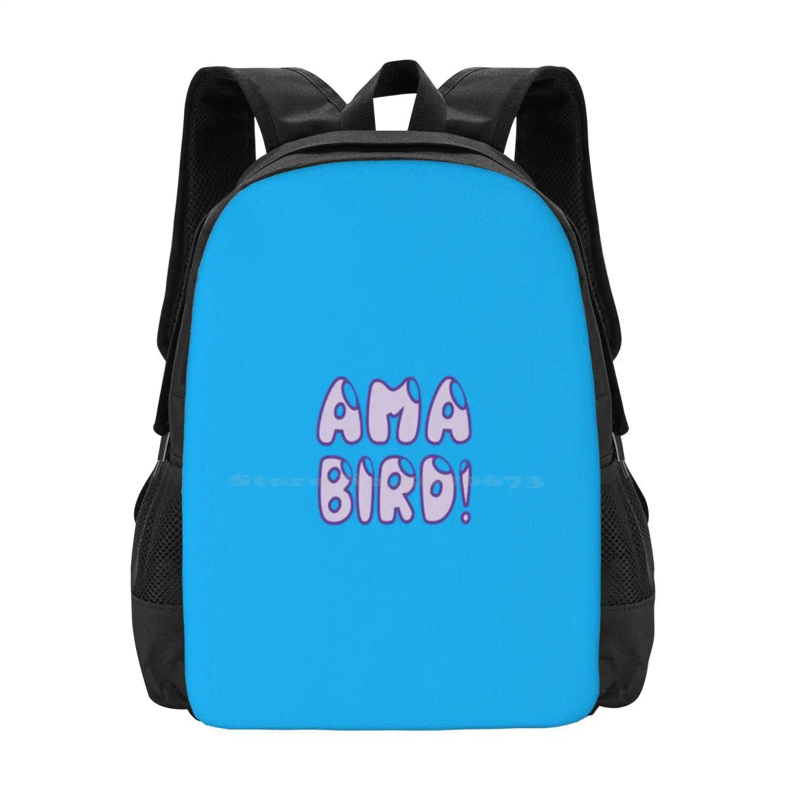 Ama Bird! School Bags Travel Laptop Backpack Twitch Emote Ama Bird Slogan Custom