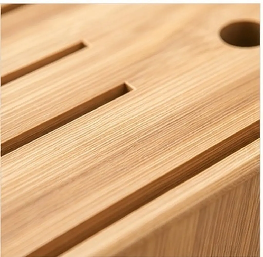 Bamboo Knife Storage Block Holder Kitchen Counter Rack for Chef Knives Paring Santoku Utility Blades Eye Catching Bamboo