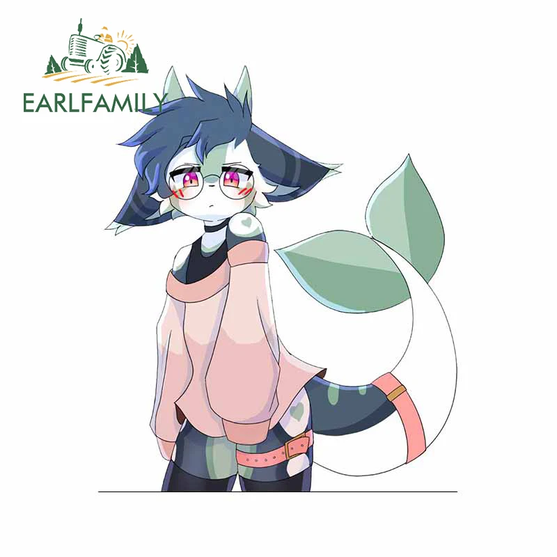 

EARLFAMILY 13cm x 11cm for Furry Cute Personality Car Stickers Vinyl Car Wrap Decals Occlusion Scratch Bumper Windows Decoration