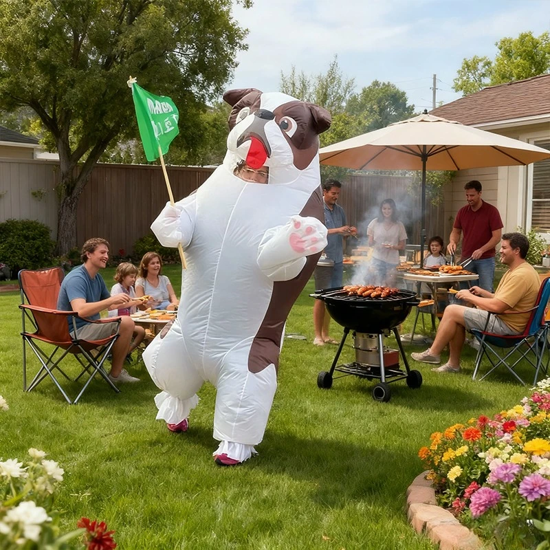 

Inflatable Cartoon Dog Costume Adults Kids,Funny Blow Up Mascot Suit Halloween Christmas Party Cosplay Decoration costume Gift