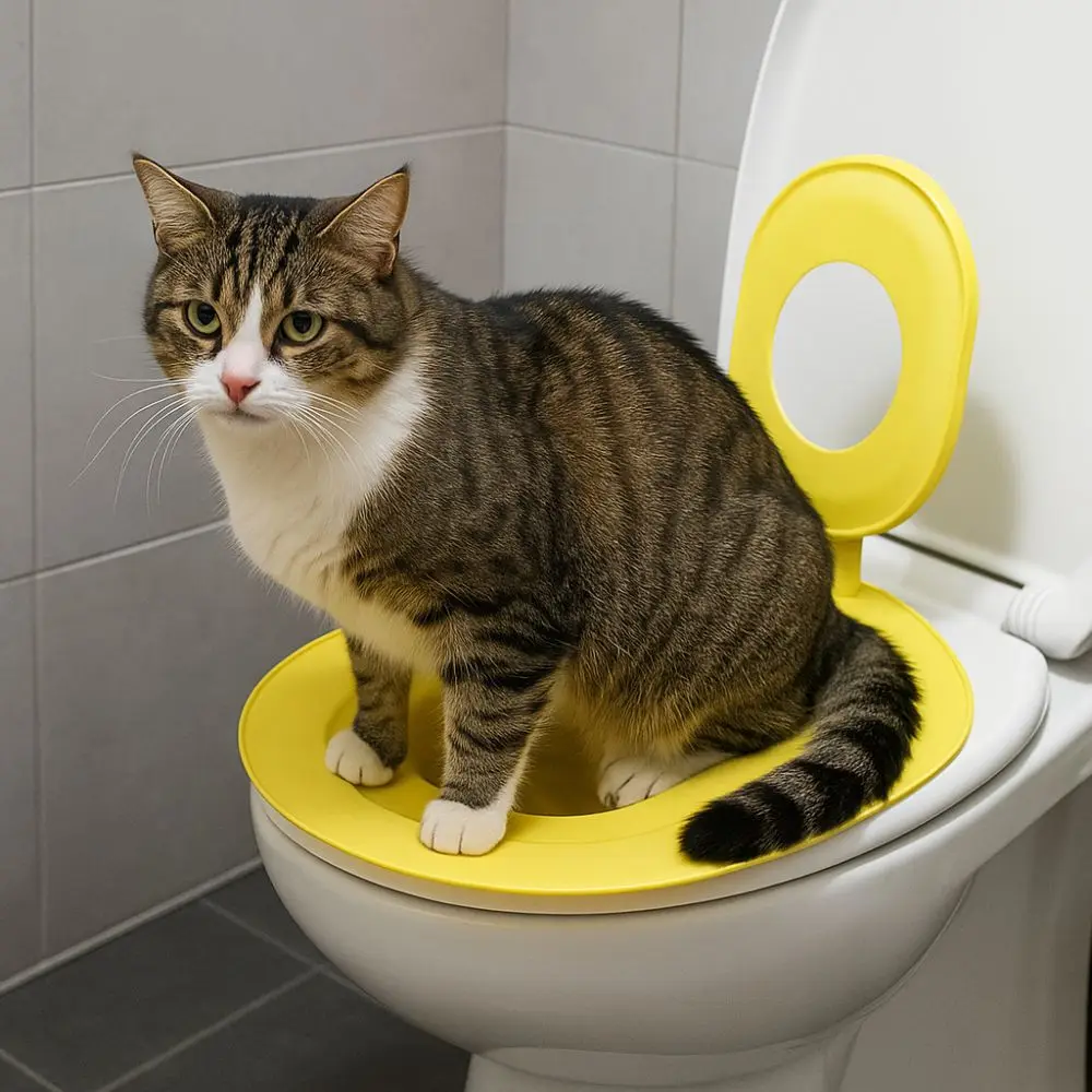 Reusable Cat Toilet Trainer Stable Plastic Cat Potty Trainer with Suction Cup Detachable Cat Litter Box for Cats and Dogs view 2