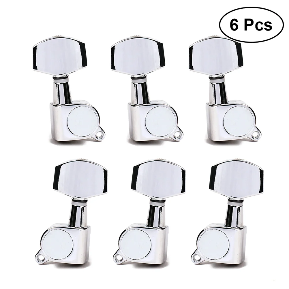 

6 PCS Electric Guitar Tuning Keys Locking Tuners Pegs Nose Silver Acoustic Machine Heads
