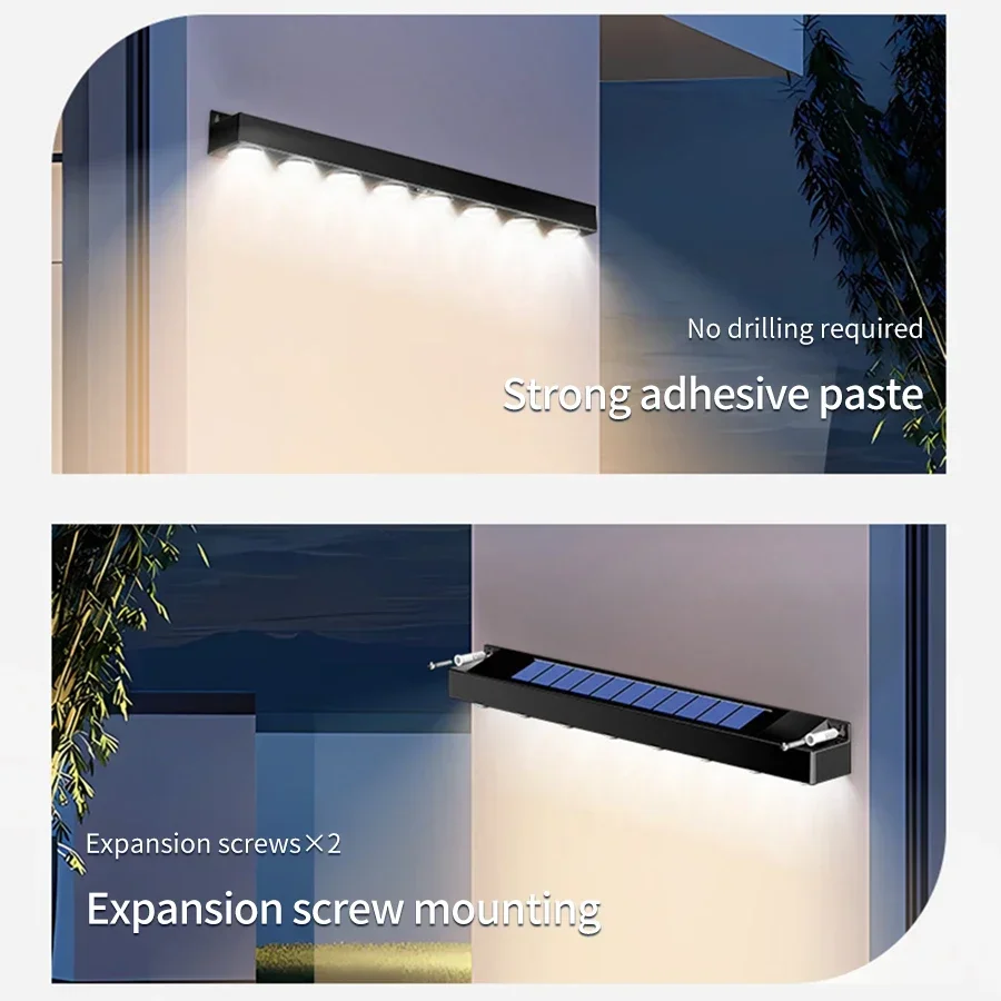 Outdoor LED Solar Light 4/6/8 LED Wall Address Sign Lamp Waterproof Garden Decoration Atmosphere Lighting Solar Powered Lamp