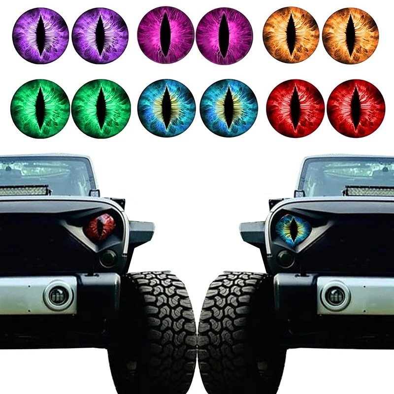 Beast Eyes Headlight Decals Animal Eye Car Headlight Stickers 3D Stereo Eyes Jeep Headlight Decal Car Window Bumper Decoration