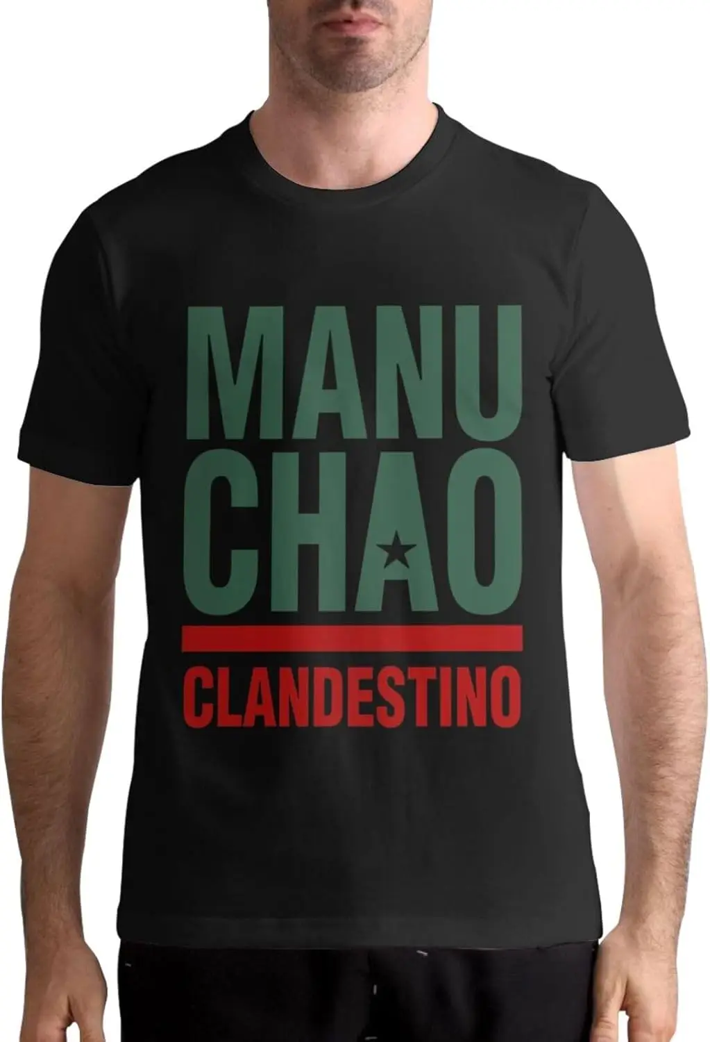

Mens T-Shirt Crew Neck Short Sleeve Tops Cotton Summer Cool Tees for Men Black
