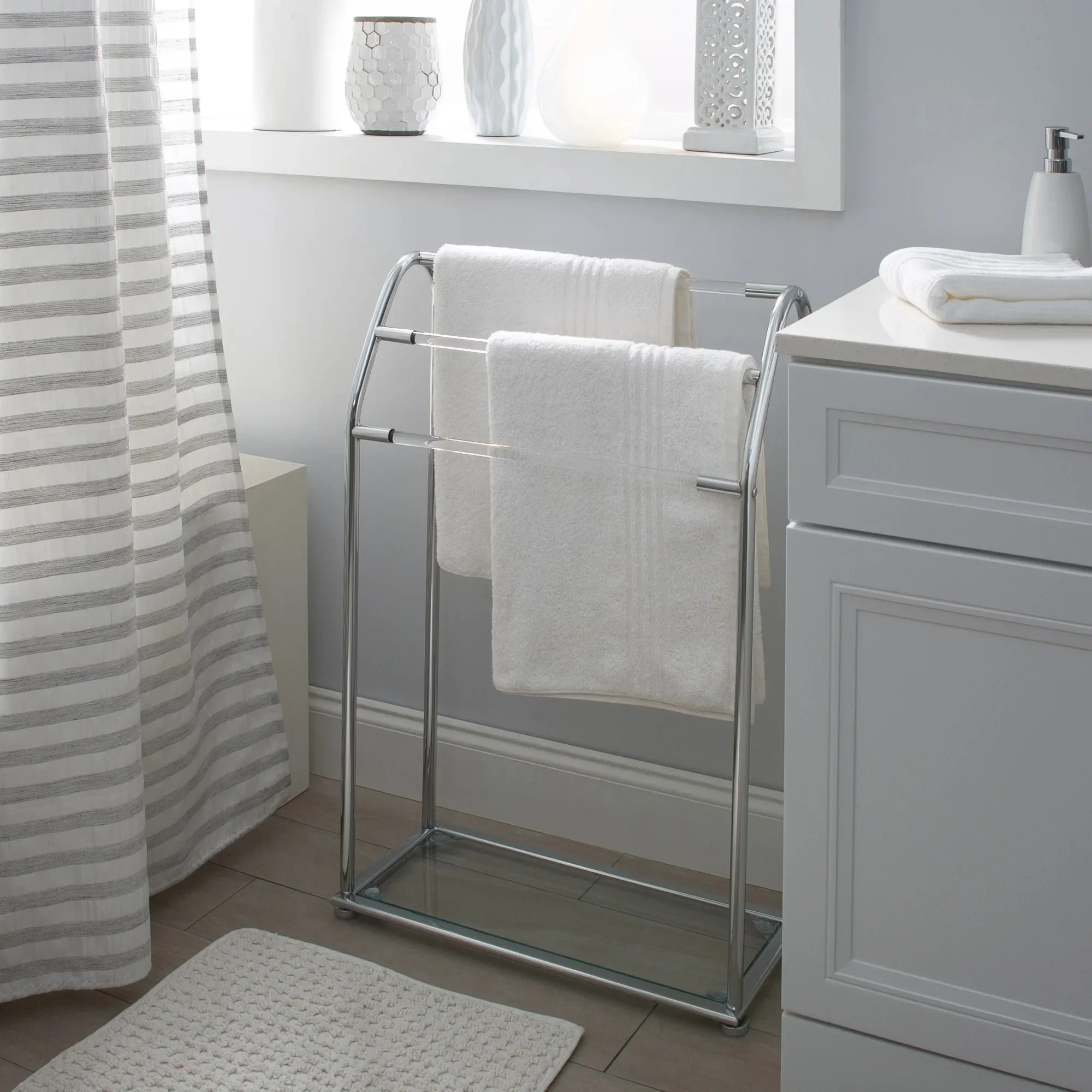 

Freestanding Acrylic Towel Rack,34.12 in