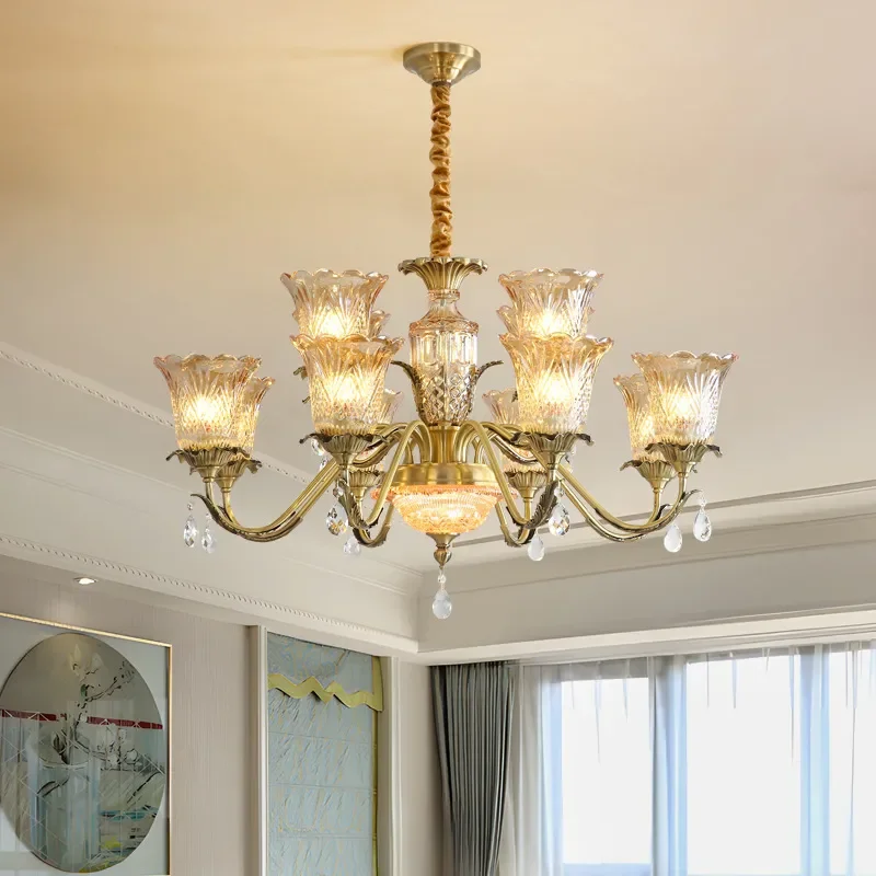 for All Copper Chandelier Luxury American Retro French Medieval Style Living Room Dining Room Light Fixture 2026 New