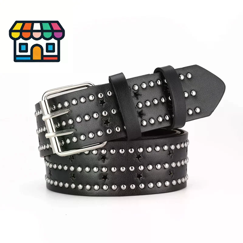 Fashion Bronze Belt Metal Belt Men And Women Punk Hardware Jeans Belt Y2K Belt Women's Belt
