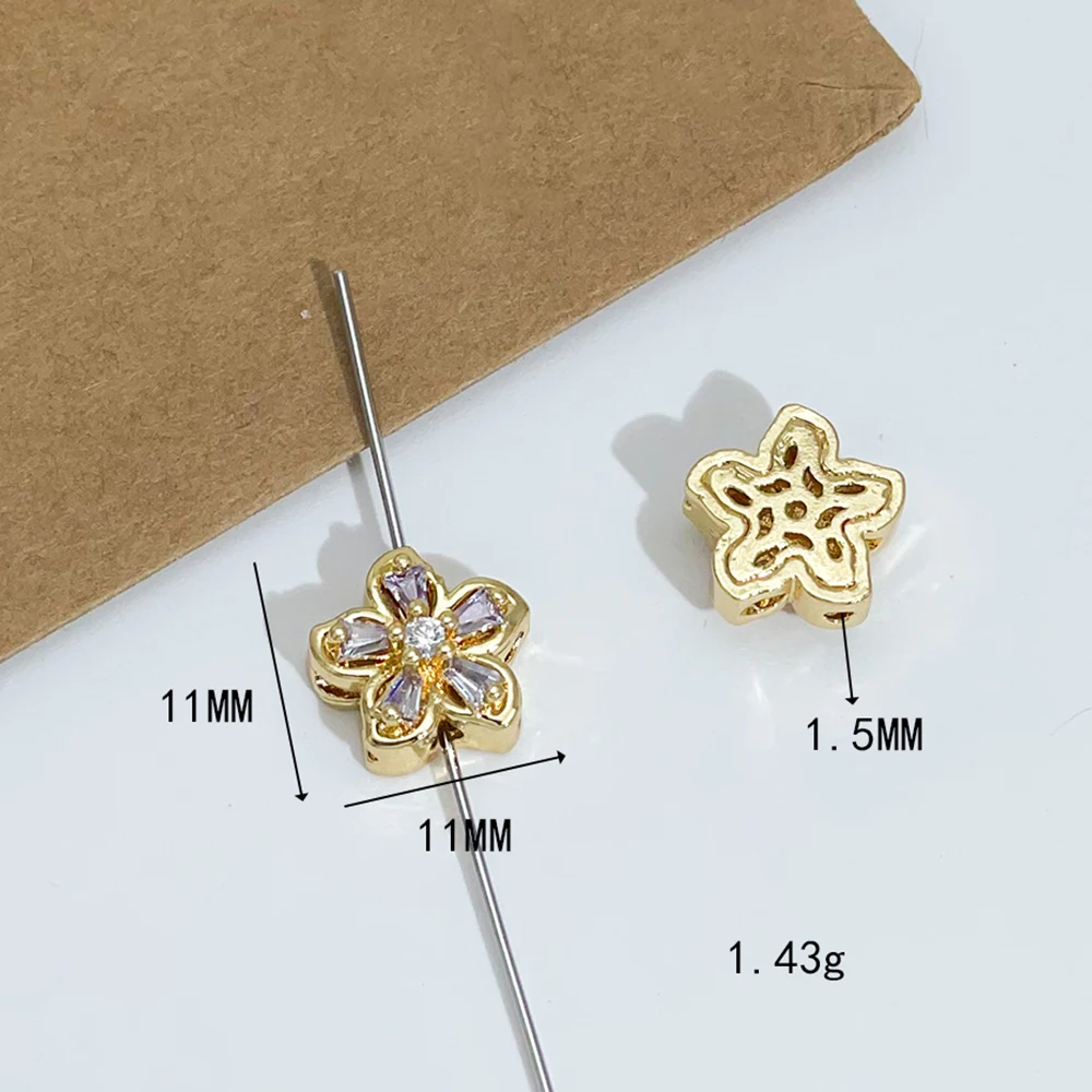 

Сердечный дизайн 50 шт. 11*11 мм ювелирные аксессуары/медь/форма цветка/ручная работа/покрытие из настоящего золота/разъемы CZ своими руками # 195719