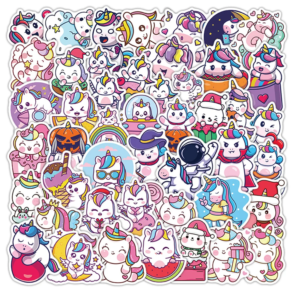 

50PCS Cartoon Cute Pony Graffiti Stickers DIY Decorative Phone Case Notebook Water Cup Children's Waterproof Toys Gift Stickers