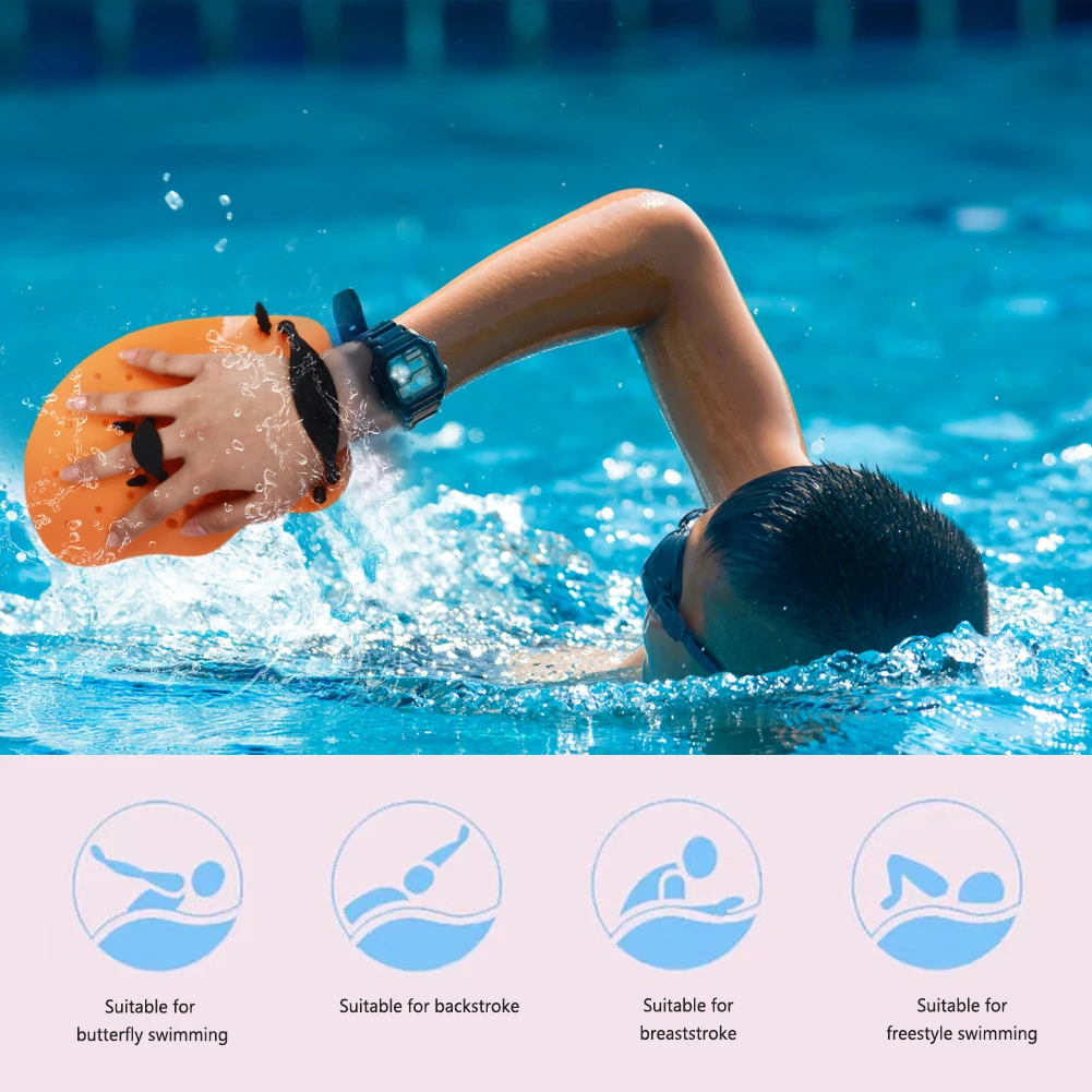 Swim Finger Webbed Paddle Elastic Webbed Swimming Gloves Waterproof Lightweight Reusable Portable Auxiliary Teaching Accessories