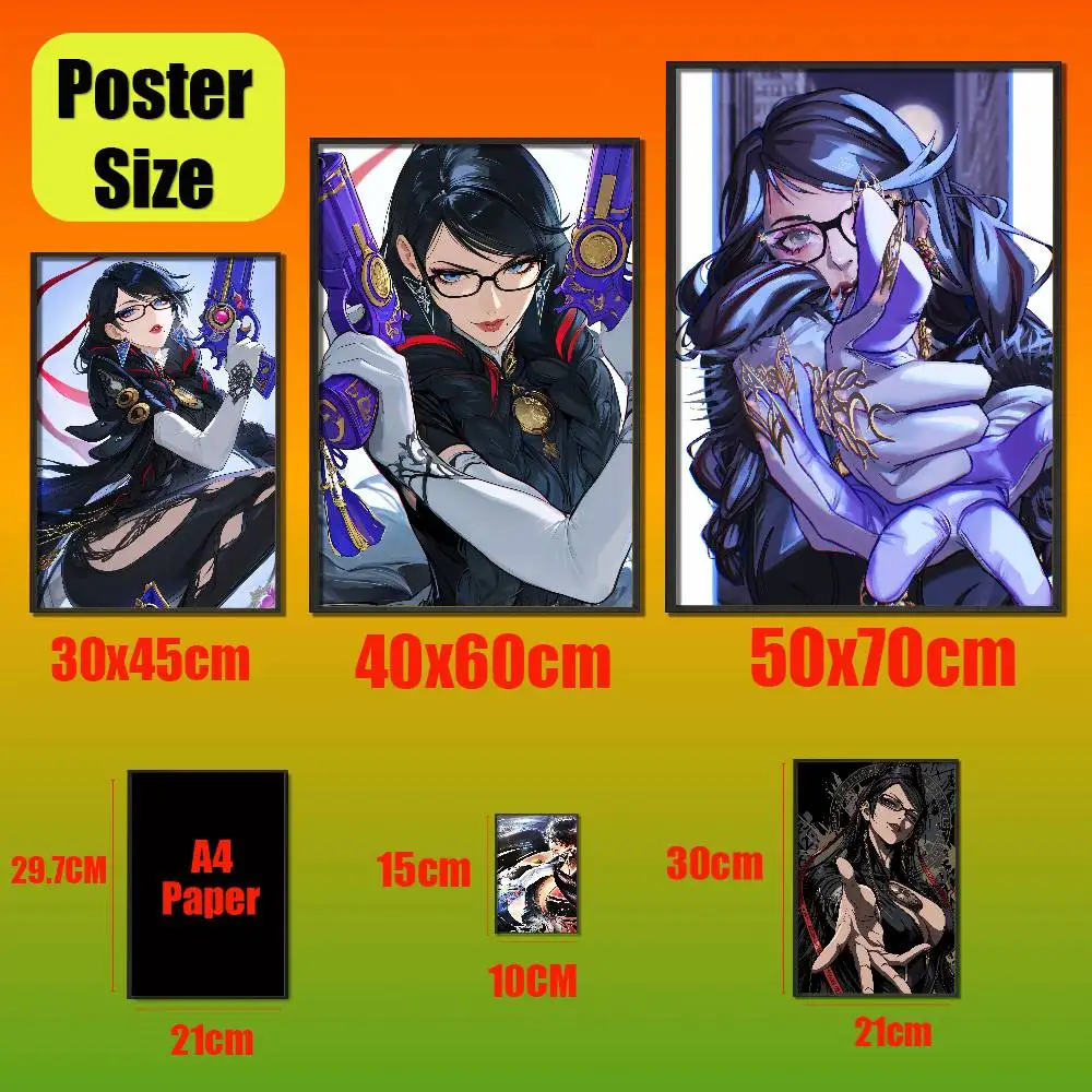 For Bayonetta Jeanne Poster Cover Wall Murals Home Custom Self-adhesive Decoration Sticker Playbill Film