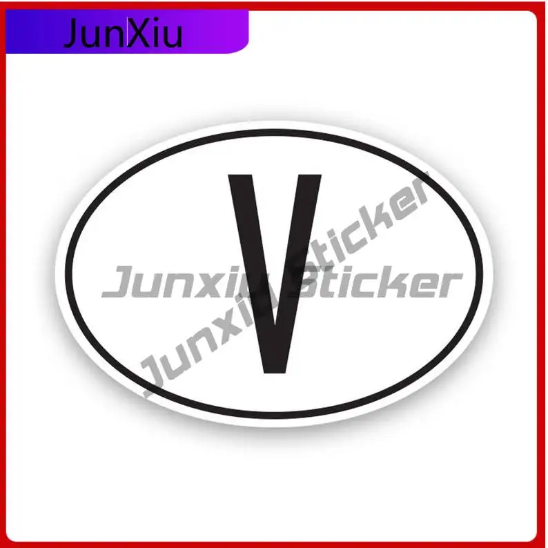 

V Vatican City Country Code Oval Sticker Uv Protected Decalsvatican City Country Code Euro Ovals Car Sticker Vinyl Decal