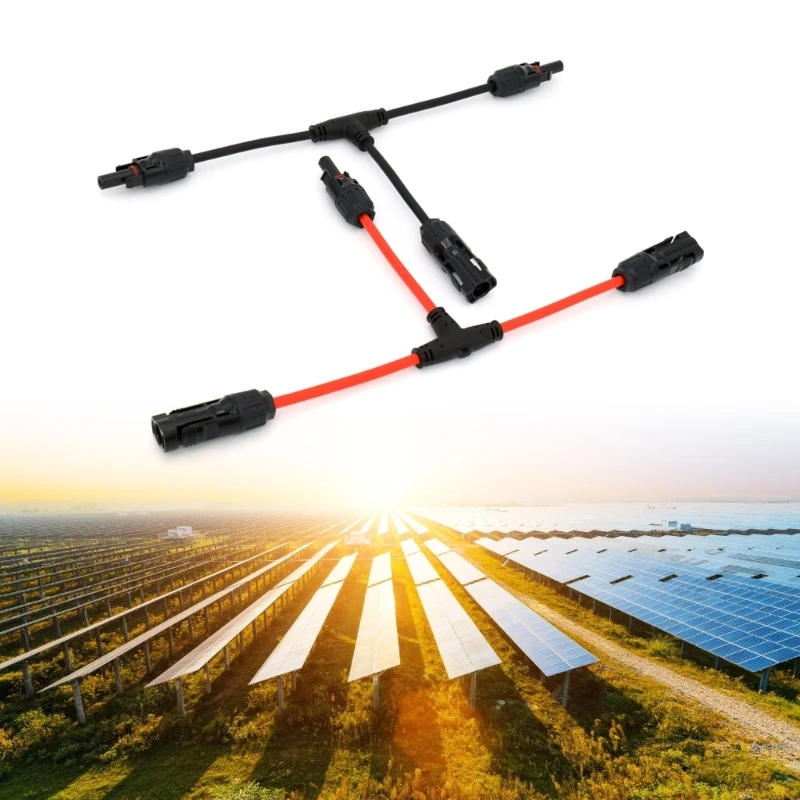 1185 Photovoltaic Solar Panel Panels Splitters Cables 30Amp 1KV Connection pair 6 Square Millimeter Extension Cable Easy to Use