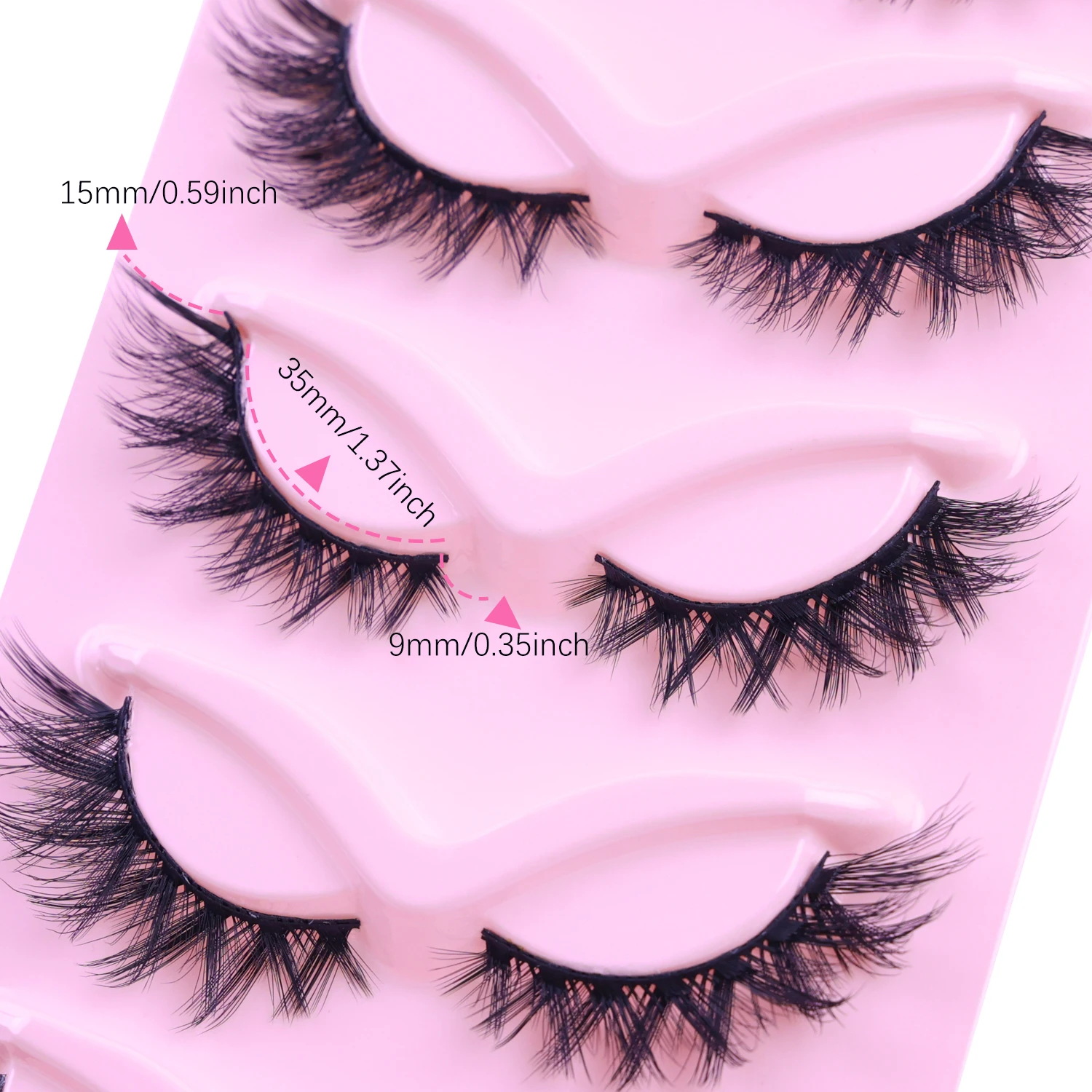 6 pares de pestañas de maquillaje perfectas, estilo ojo de gato esponjoso lujoso y delgado, pestañas de tira de maquillaje natural, rizo en D, juego multipar voluminoso, puede mejorar eficazmente los efectos de los ojos