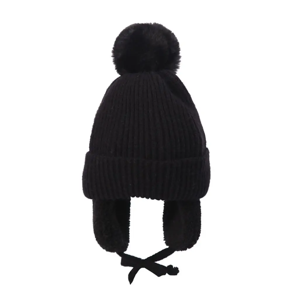 

Cute Children Plush Lining Knitted Hats EarFlaps Hat Cashmere Hat Warm Cap