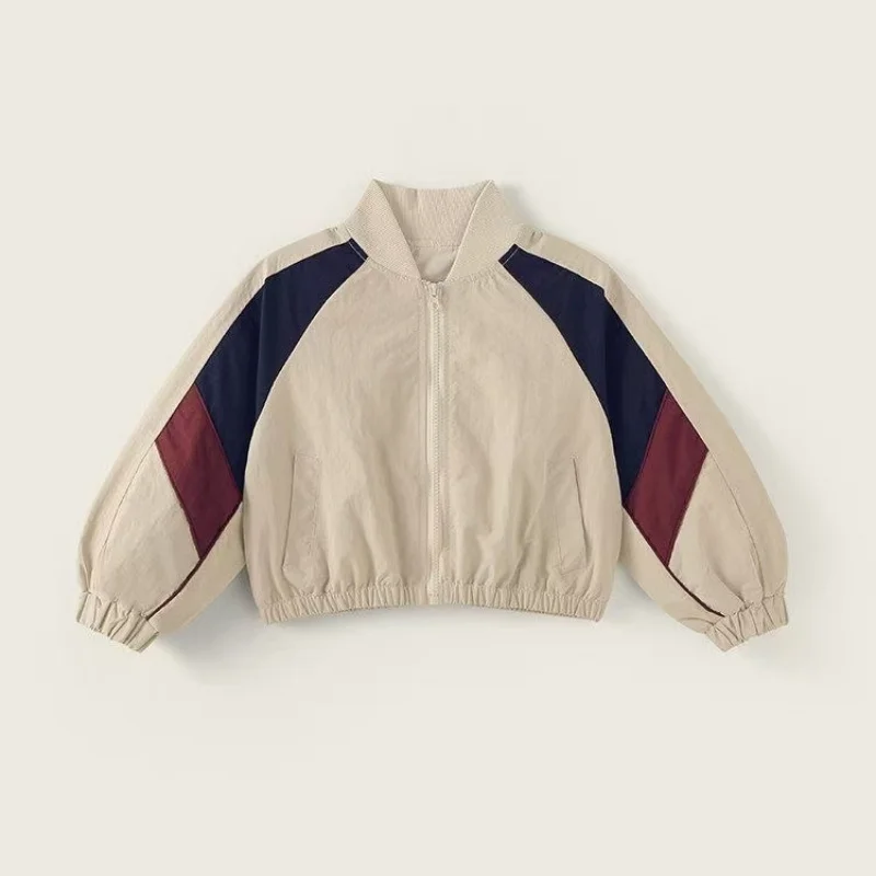 Fashion Girls' Baseball Jacket Spring Autumn New Children's Clothing Kids Tops for Girls Stand Up Collar Bomber view 6