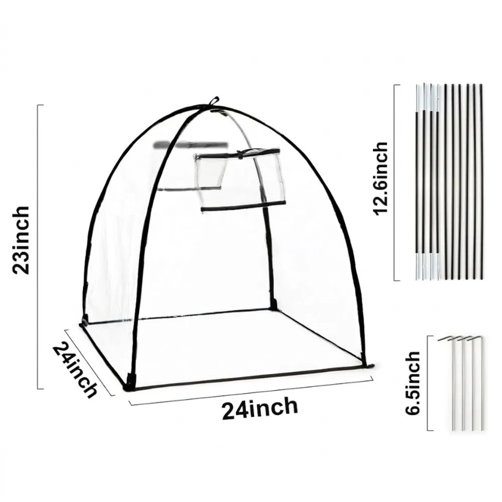 Heavy‑Duty PVC Freeze Protection Plant Cover 56x56x56cm, Breathable Frost‑Shield Garden Plant Shelter With Fastening Ground