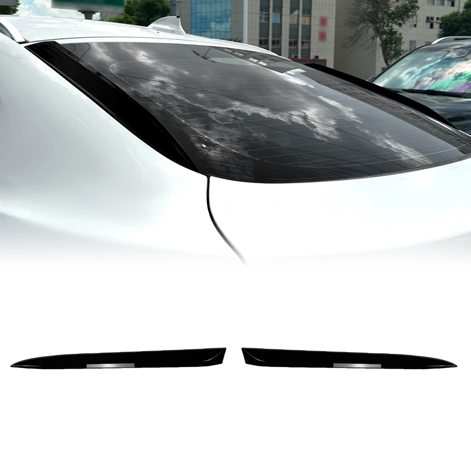 

Rear Window Side Spoiler Lip Wing Trim For BMW X6 F16 2015-2019 Carbon Fiber Look/Gloss Black Tail Windshields Shade Decorative