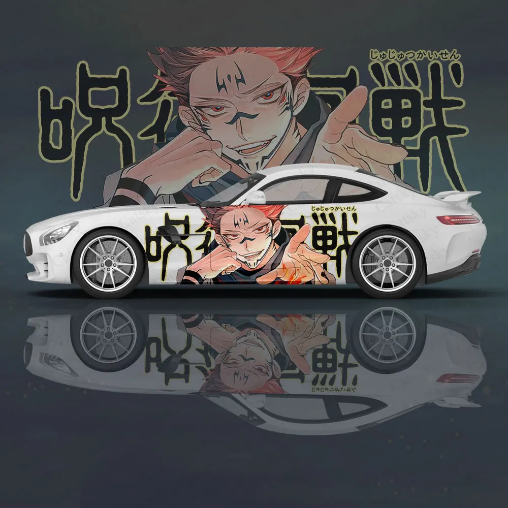 Custom Yuji Itadori Japanese Anime 2pcs Car Sticker for Universal Large Car Decal Car Sticker for Univers Car Sticker Decoration