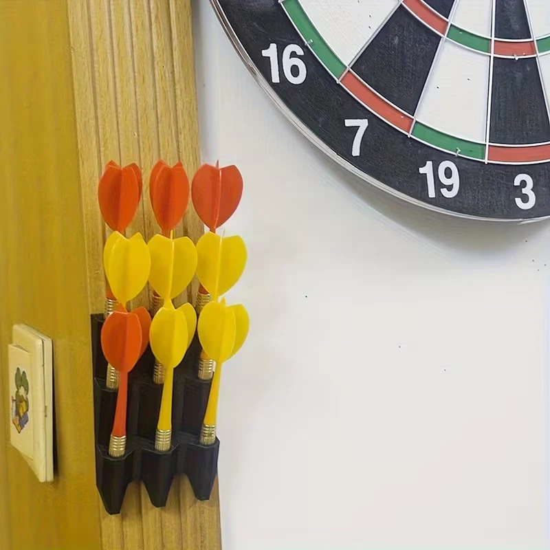 Estuche para dardos con capacidad para 6/9 dardos, ahorra espacio, con tornillos, organizador de dardos para sala de estar/dormitorio/estudio/bar, estante de exhibición de dardos para montar en la pared