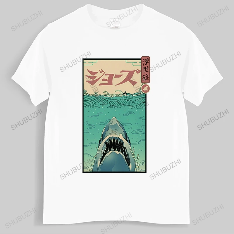 Shark In The Sea With Japanese Ukiyo-E T-Shirts Summer Short Sleeve Men T Shirt Cool Streetwear Tshirt Harajuku Hip Hop T-Shirt