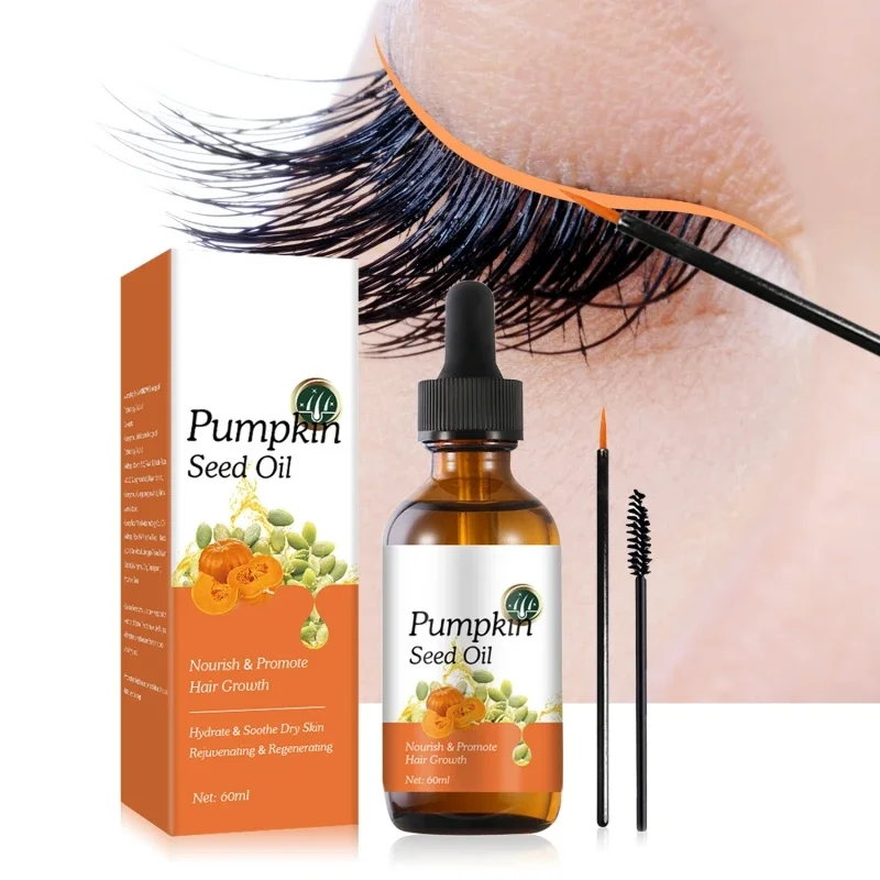 

Pumpkin Seed Oil Eyelash Growth Serum Nourishing Scalp Massage Eyelashes Enhancer Damaged Repair Essence Oil Hair Care 60ml