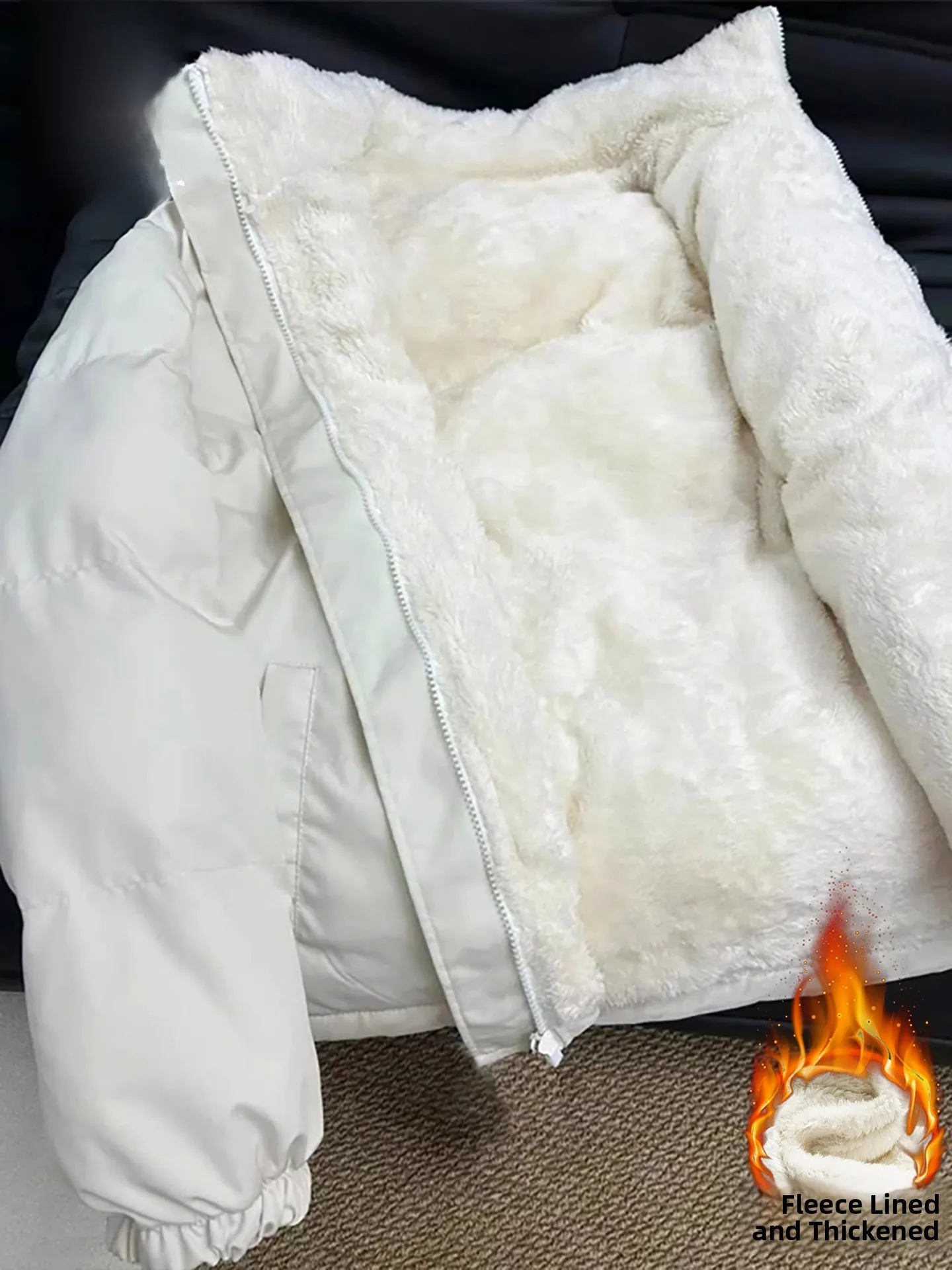 

TUCANO Winter Thiened Lamb Velvet Cotton Jaet Stand Collar Men's ort Bread Sle Faionable Warm Polyester Fiber