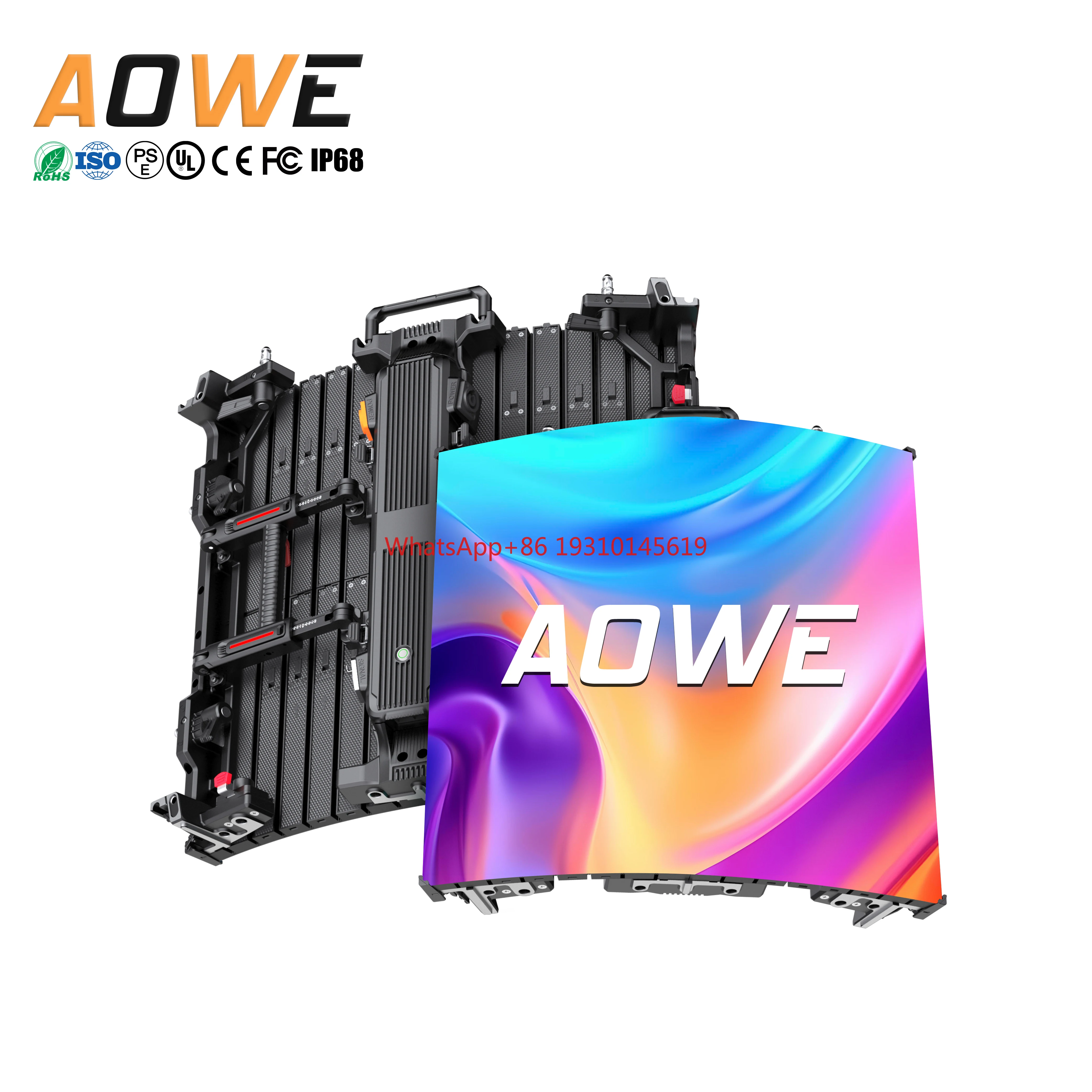 

Гибкий светодиодный экран AOWE P1.5 P1.95 P2.6 P2.9 P3.9 с панелями 500 мм для наружного использования